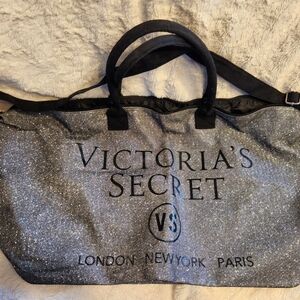 Victoria's Secret Glittery Silver Travel Bag